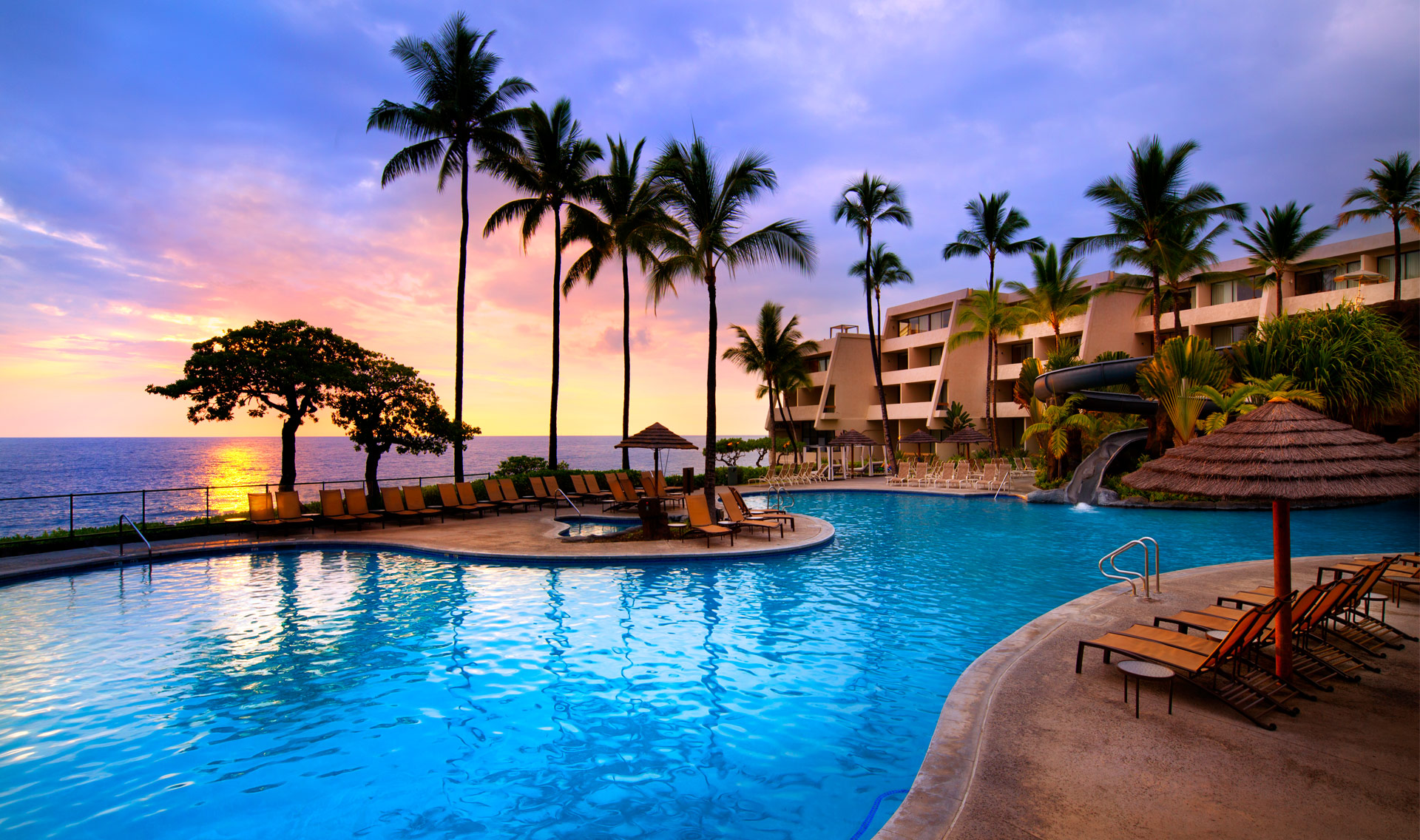 resort at sunset